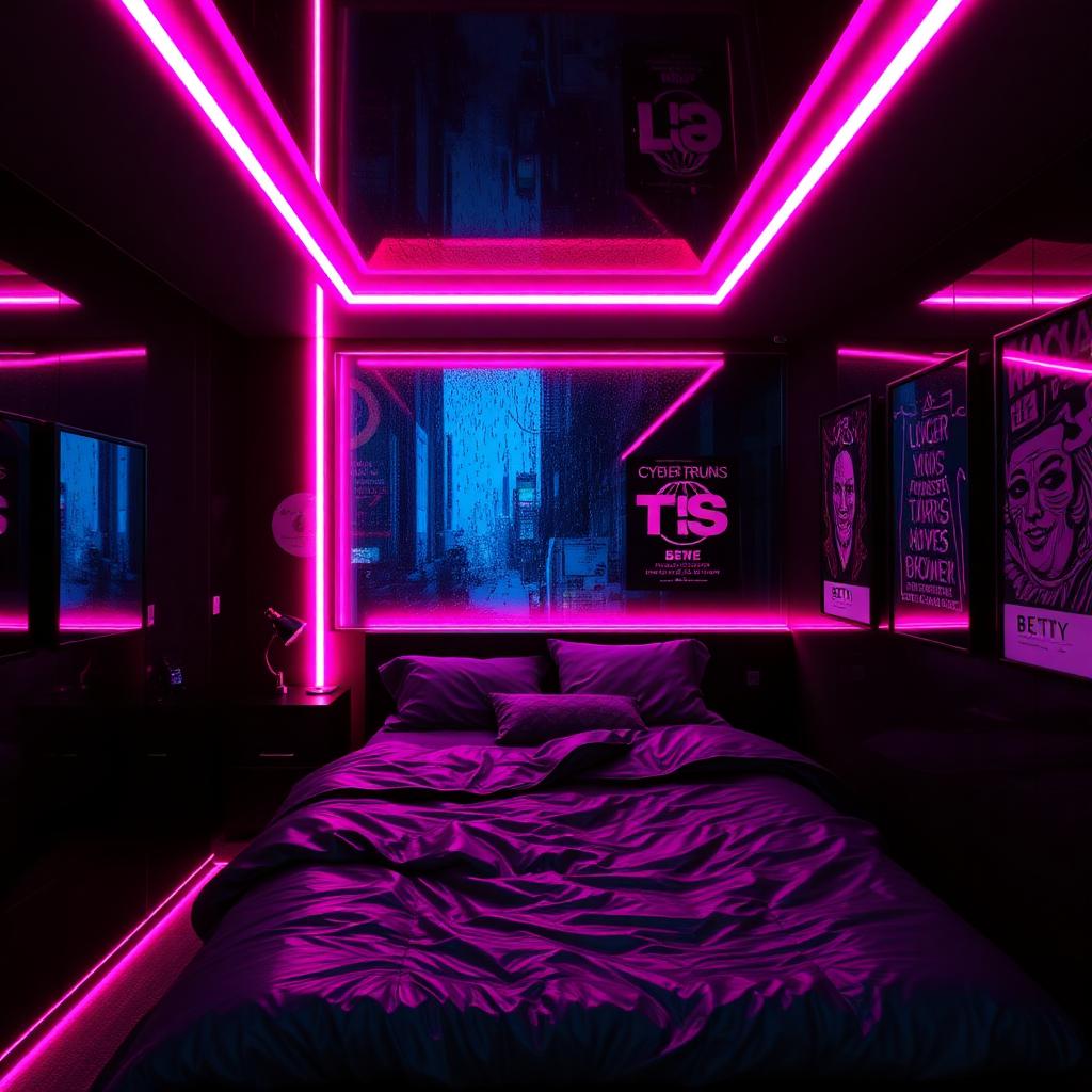 Cyberpunk aesthetic room